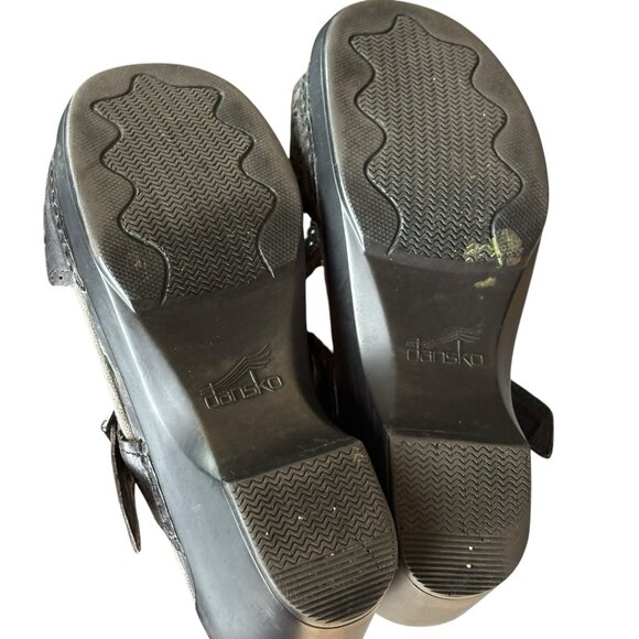 Dansko Womens Size 39 US 8.5/9 Sapphire Lasercut Leather Sandals COMFORT Black - Picture 5 of 7